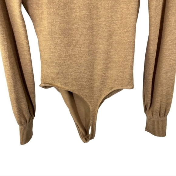 Abercrombie & Fitch Soft A&F Cozy Thong Bodysuit Wrap Tan Nude Neutral Women's S - Picture 5 of 9